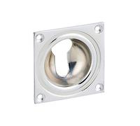 THIRARD - Entrée à Cuvette Trou de Cylindre - Laiton Chromé - Finition Parfaite - Installation Facile - Compatible Serrures à Encastrer - 60 x 60 mm - Gris