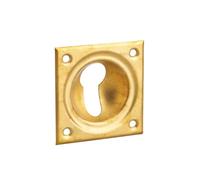 THIRARD - Entrée à Cuvette Trou de Cylindre - Laiton - Compatible avec Serrures à Encastrer - Installation Facile - Finition Élégante - 60 x 60 mm - Jaune/Doré