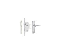 THIRARD - Garniture serrure encastrable nsemble poignées Ares, axe 40mm, bouts ronds, blanc, 1 clé - THIRARD