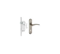 THIRARD - Garniture serrure encastrable nsemble poignées Vesta, axe 40mm, bouts ronds, blanc, 1 clé - THIRARD