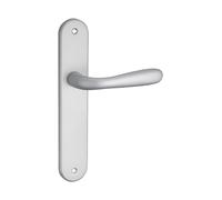 THIRARD Goccia Ensemble Poignées Porte Intérieure Sans Trou Chromé Satin | Sur plaque, béquilles réversibles droite/gauche, aluminium, entraxe 195 mm, carré 7 mm