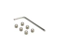 THIRARD - Jeu de 6 Vis Pointeaux et Clé - Acier - Porte Intérieur - Adaptation Poignées - Usage Porte - Vis à Métaux - Fourreaux Carrés - Gris - Installation Facile