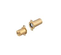 Cylindre Rond Adaptateur T2 Fic, 33x50 mm, Diamètre 26 mm, Corps Laiton, Mécanisme à 8 Goupilles Maillechort, 4 Clés Plates Réversibles Laiton Nickelé avec Carte de Propriété, THIRARD