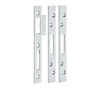 Lot de 3 Gâches Plates 20 mm, à Bouts Carrés, pour Pênes Rectangulaires, Serrure Crémone à Encastrer, Gâches Acier 25/10 Ème Zinguées Bichromatées - THIRARD