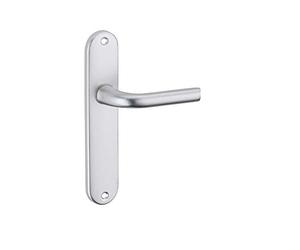 THIRARD Leto Ensemble Poignées Porte Intérieure Sans Trou Argent | Sur plaque, béquilles réversibles droite/gauche, aluminium, entraxe 165 mm, carré 7 mm