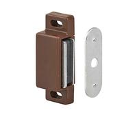 THIRARD Loqueteau Magnétique Force 2 Zinc Brillant - Max 4 kg | Loqueteau magnétique, force 2, maintien jusqu'à 4 kg, porte d'ameublement, marron, pose en applique réversible
