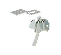 THIRARD - Loqueteau pour Porte de Placard et Armoire - Acier Zingué - Fermeture Efficace - Platine Acier Embouti - Gâche Plate Acier - Installation Facile - 66 mm - Gris