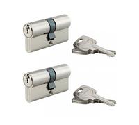 THIRARD, Lot de 2 Cylindres de Serrure Double Entrée, 30 x 30 mm, Nickel