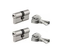 THIRARD - Lot de 2 cylindres de serrure double entrée Trafic 6, 30x30mm, s'entrouvrant, nickel,5 clés/cylindre - THIRARD