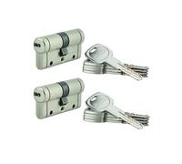 THIRARD Lot de 2 Cylindres Trafic 12 SA, 30x30 mm | Serrure de porte, profil européen, protection anti-perçage, anti-arrachement, anti-casse, finition nickelée, 30x30 mm