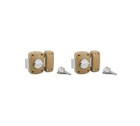 THIRARD - Lot de 2 verrous à bouton Corvette pour porte d'entrée cylindre 45mm acier 6 clés époxy bronze - THIRARD