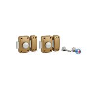 THIRARD - Lot de 2 Verrous Double Entrée Capital - Cylindre HG 45 mm - S'entrouvrant - 6 Clés Acier Nickelé - Sécurité Domestique - Portes Standards - Jaune/Doré