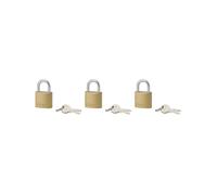 THIRARD - Lot de 3 cadenas TYPE 1, intérieur, 35 mm, anse acier cémenté, 6 clés, s'entrouvrant - THIRARD