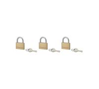 THIRARD - Lot de 3 cadenas Type1+, 45mm, anse acier, 2 clés/cadenas, s'entrouvrant avec la même clé