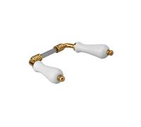 THIRARD - Paire de béquilles pour porte, carré 7mm, 2 portées, porcelaine, blanc