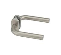 THIRARD - Paire de béquilles pour porte, carré 7mm, rosace ovale, aspect inox
