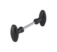 THIRARD - Paire de Boutons Ovoïdes pour Porte d'Entrée - Carré 6 x 90 mm - Usage Porte - Type de Poignée Boutons - 1 Portée - Finition Noir - Sécuriser vos Fenêtres
