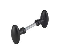 THIRARD - Paire de Boutons Ovoïdes pour Porte d'Entrée - Carré 7 x 90 mm - Usage Porte - Type de Poignée Boutons - 1 Portée - Finition Noir - Sécuriser vos Fenêtres