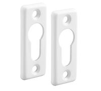 THIRARD - Paire de Rosaces Rectangulaires pour Cylindre Profilé - Blanc - Idéale pour Porte d'Entrée - Finition Élégante - Pratique - Facile à Installer - Blanc