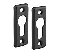 THIRARD - Paire de Rosaces Rectangulaires pour Cylindre Profilé - Noir - Idéale pour Porte d'Entrée - Finition Élégante - Pratique - Facile à Installer - Noir