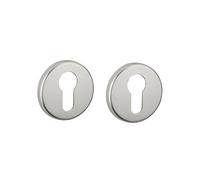 THIRARD - Paire de Rosaces Trou de Cylindre - Anodisé Argent - Pour Porte d'Entrée - Rosaces - Cylindre - Accessoires Inclus - Installation Facile - Design Élégant - Gris