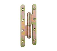 THIRARD - Paumelle de Paris pour Porte d'Entrée et Intérieur - Acier Zingué - Gauche - Fixation 3 ou 4 Trous - Installation Facile - 140 x 55 mm - Jaune/Doré