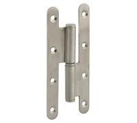 THIRARD - Paumelle de Paris pour Porte d'Entrée ou d'Intérieur - Inox - Bouts Ronds - Bague Laiton - Facile à Installer - Fixation avec Trois ou Quatre Trous - 140 x 55 x 2.5 mm - Gauche - Gris