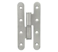 THIRARD - Paumelle de Paris pour Porte d'Entrée ou d'Intérieur - Inox - Bouts Ronds - Facile à Installer - Fixation avec Trois ou Quatre Trous - 110 x 55 x 2.5 mm - Gauche - Gris