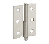 THIRARD - Paumelle de Porte de Meuble - Acier Nickelé - Fixation Facile | Accessoire Indispensable, Disponible à Gauche, Gris, rotation souple du vantail et reprise de charge durable