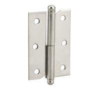 THIRARD - Paumelle de Porte de Meuble - Acier Nickelé - Fixation Facile | Accessoire Indispensable, Disponible à Gauche, Gris, rotation souple du vantail et reprise de charge durable
