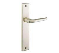 THIRARD Picardie Ensemble Porte Intérieure Sans Trou Couleur Champagne | Sur plaque, béquilles réversibles droite/gauche, aluminium, entraxe 195 mm, carré 8 mm