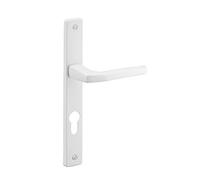 THIRARD - Paire de Poignées Trou de Cylindre pour Porte d'Entrée - Aluminium - Plaques Étroites - Béquilles Aluminium - Carré Acier 7 mm - Entr'Axe de Fixation 195 mm - Blanc