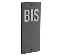 THIRARD - Plaque de Signalisation - Marquage Blanc sur Fond Noir - Panneau ABS à Visser - Idéal Pour Intérieur et Extérieur - Résistant et Durable - Facile à Installer - 56 x 120 mm - Noir