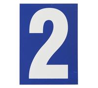 THIRARD - Plaque de Signalisation - Chiffres à Coller - Pvc Adhésif - Marquage Blanc sur Fond Bleu - Intérieur et Extérieur - Résistant - 65 x 90 mm - Facile à Installer