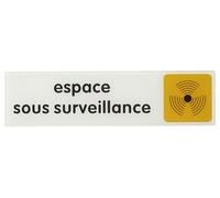 THIRARD - Plaque de signalisation Espace sous surveillance, plexiglass adhésif, 170x45mm