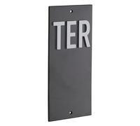 THIRARD - Plaque de signalisation TER, marquage blanc sur fond noir, panneau ABS à visser, 56x120mm
