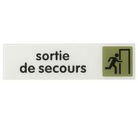 Plaque de signalisation Sortie de secours plexiglass adhésif 170x45mm - THIRARD - 967146