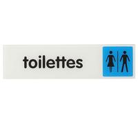THIRARD - Plaque de signalisation Toilettes, plexiglass adhésif, 170x45mm