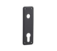 THIRARD Plaque d'Entrée Trou de Cylindre Acier pour Porte d'Entrée | Entraxe 70 mm, Fixation 140 mm, Pour Porte d'entrée, Finition Zinguée, Noir, Garantie 2 ans