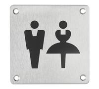 THIRARD - Plaque Signalétique 100X100 mm Wc Mixte - À Visser - Plaque murale avec signalétique - WC Handicapé - Accessoires/Equipements - Equipement de Porte
