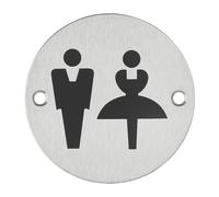 THIRARD - Plaque Signalétique Ø76mm Wc Mixte - À Visser - Plaque murale avec signalétique - Accessoires/Equipements - Equipement de Porte