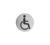 THIRARD - Disque de Signalisation Handicapé - Aluminium Adhésif - Matériau Durable - Adhésif de Qualité - Conformité Normes - Visibilité Optimale - Ø 80 mm - Gris