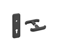 THIRARD Poignée de Porte de Garage Basculante, Ensemble Complet avec Plaque de Propreté, Carré 8 mm, Noir, Sécurité Renforcée, Installation Facile, Protection Optimale, Acier Robuste