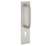 THIRARD - Poignée pour porte battante avec plaque inox, 300mm, pour cylindre profilé