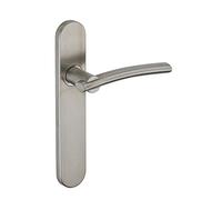 THIRARD - Ensemble de Poignées pour Porte Intérieure Poseidon - Inox Brossé - Usage Sans Trou - Carré 7 mm - Entr'Axes 195 mm - Finition Esthétique et Pratique - Gris