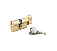 THIRARD, SA, Cylindre de serrure à bouton, 30B x 30 mm, 3 clés incluses | Profil européen, bouton rotatif, anti-arrachement, 5 goupilles, montage facile, finition laiton, pour porte d'entrée