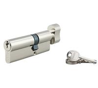 THIRARD, SA, Cylindre de serrure à bouton, 30B x 50 mm, Nickel, 3 clés | Protection anti-arrachement, finition nickelée, mécanisme à goupilles, bouton moleté pour verrouillage manuel