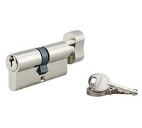 THIRARD, SA, Cylindre de serrure à bouton, 35B x 35 mm, Nickel, 3 clés | Protection anti-arrachement, finition nickelée, mécanisme à goupilles, compatible portes intérieures et extérieures