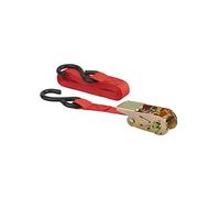 THIRARD - Sangle de Serrage à Cliquet - Polyester - Avec Crochets S - Pour Transport et Sécurisation de Charges - Fixation Efficace - 25 mm x 4.50 m - Rouge