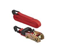 THIRARD - Sangle de Serrage à Cliquet - Polyester - Avec Crochets JJ - Poignée Ergonomique en PVC - Pour Transport et Stockage - 27 mm x 5 m - Rouge